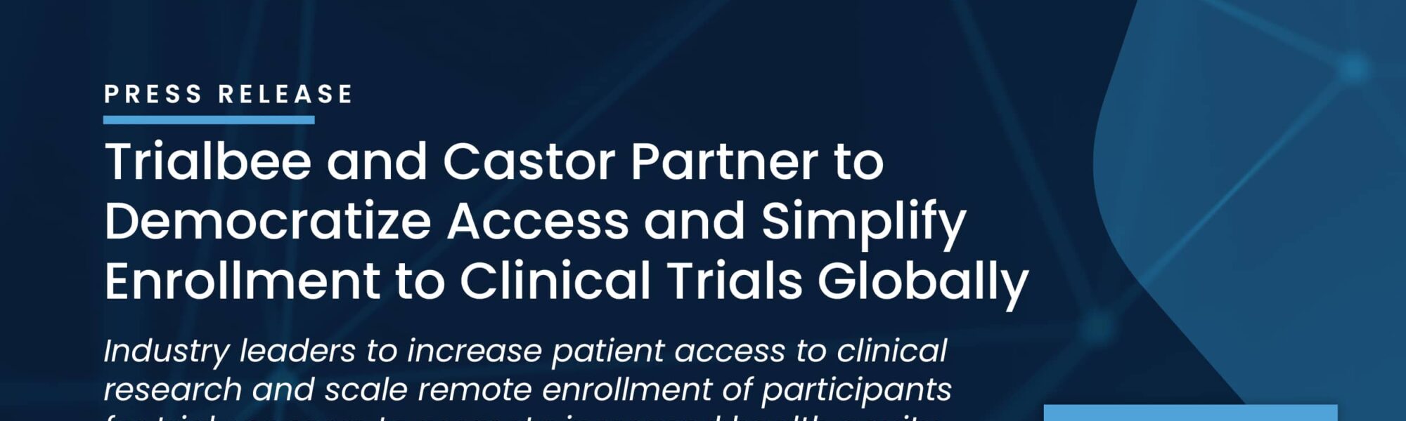 Trialbee and Castor Partner to Democratize Access and Simplify Enrollment to Clinical Trials Globally